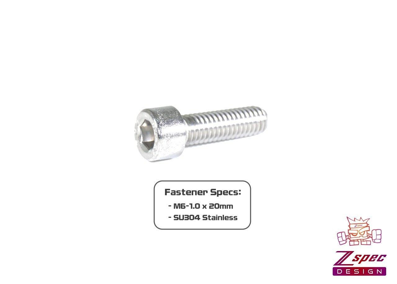 ZSPEC M6-1.0x20mm Socket-Head SHSC Fasteners, SUS304 Stainless, 10-Pack - ZSPEC Design LLC - Hardware Fasteners - Fastener Kit, m6, shsc, stainless - zspecdesign.com