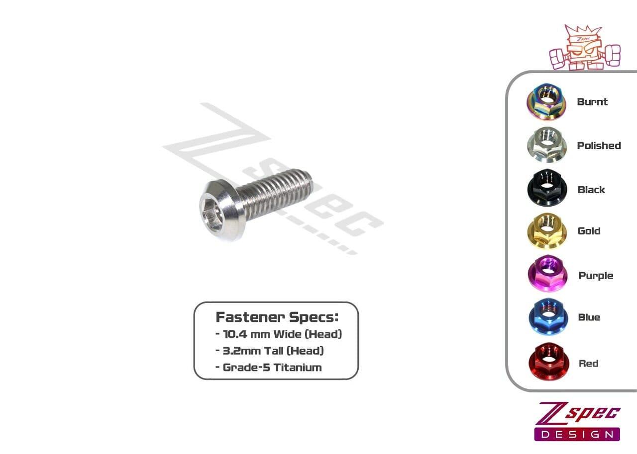 ZSPEC M6-1.0x16mm Dress Up Bolt® Fastener, Angled Head, Titanium Grade-5, Per Each - ZSPEC Design LLC - Hardware Fasteners - angled head, Dress Up Bolt, m6, per each, titanium - zspecdesign.com