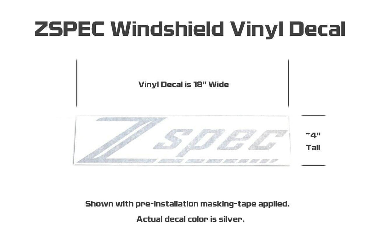 ZSPEC Silver Vinyl Windshield Banner - 18-inch x 4-inch decal sticker zcca zcon zociety nissan nismo dress up bolts hardware accessory silver white black