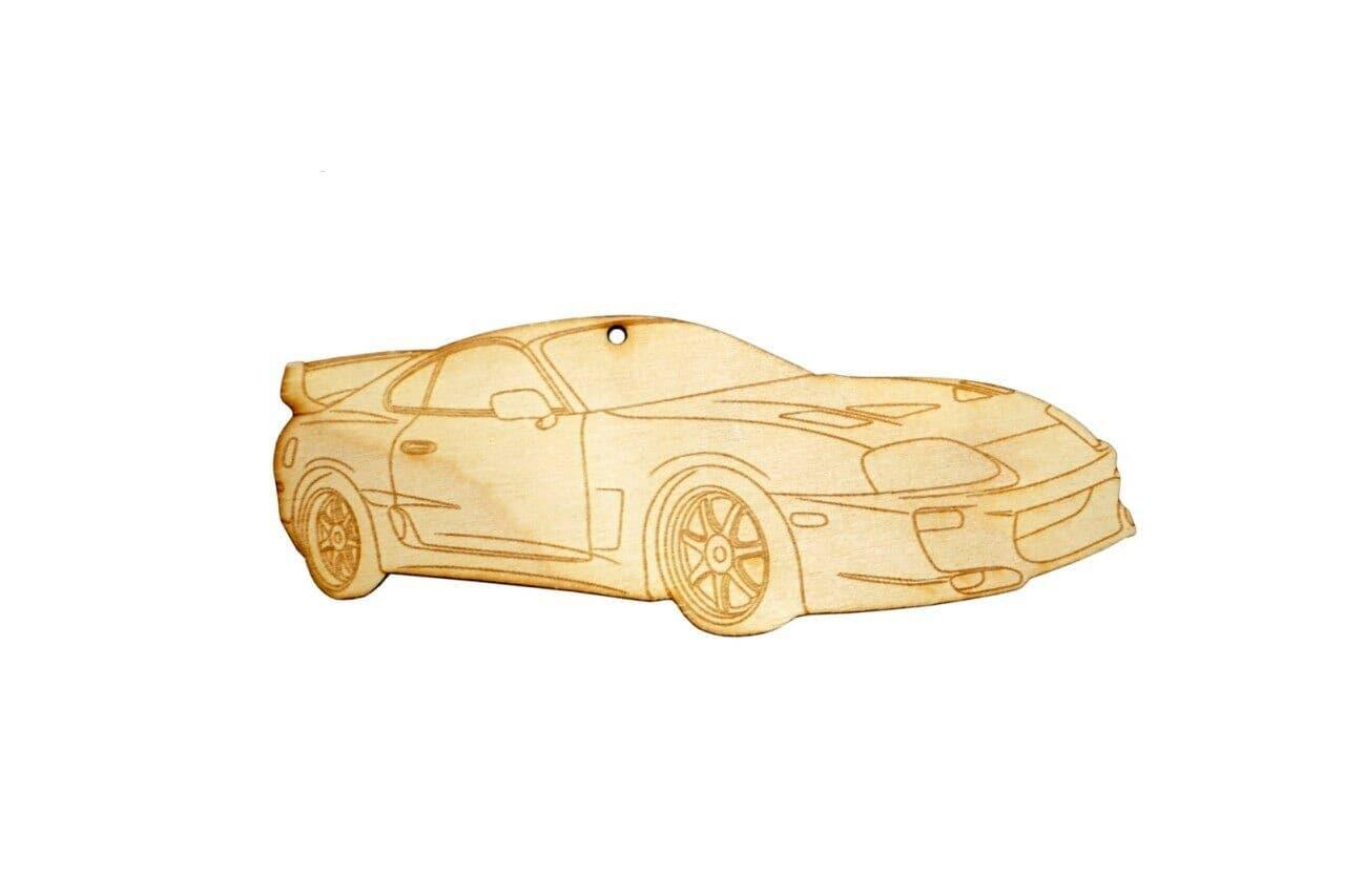 ZSPEC Laser-Engraved Birch Ornament, Style: Toyota Supra MKIV, ~5-inch Wide - ZSPEC Design LLC - Holiday Ornaments - holiday, lifestyle, MKIV, ornament, supra, toyota - zspecdesign.com