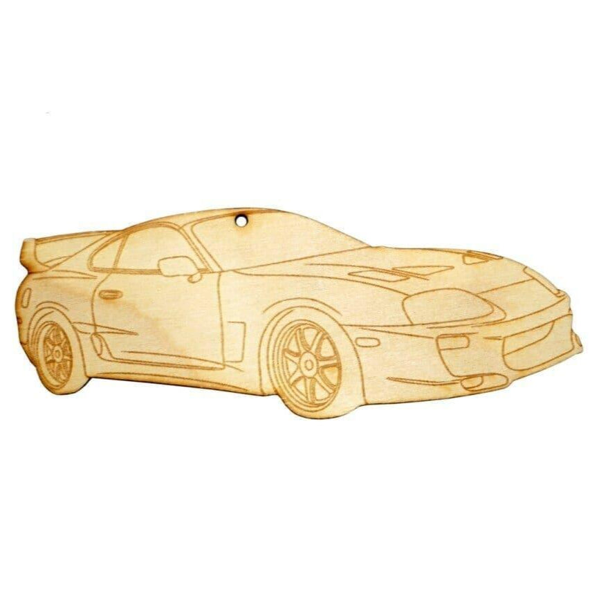 ZSPEC Laser-Engraved Birch Ornament, Style: Toyota Supra MKIV, ~5-inch Wide - ZSPEC Design LLC - Holiday Ornaments - holiday, lifestyle, MKIV, ornament, supra, toyota - zspecdesign.com