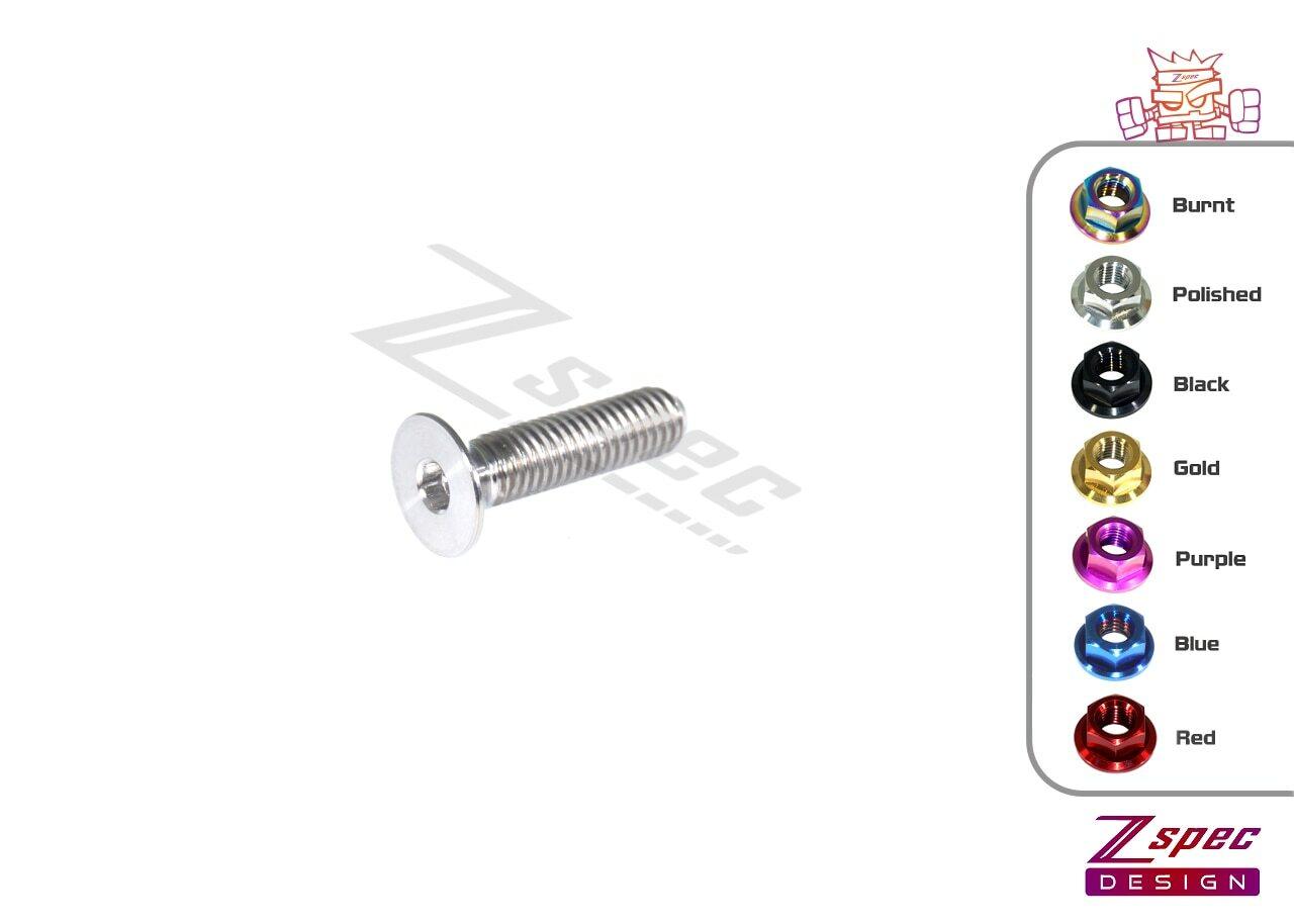 ZSPEC M6-1.0x30mm Flat-Head FHSC Fastener/Bolt, Titanium Grade-5, Per Each - ZSPEC Design LLC - Hardware Fasteners - Dress Up Bolt, FHSC, m6, per each, titanium - zspecdesign.com