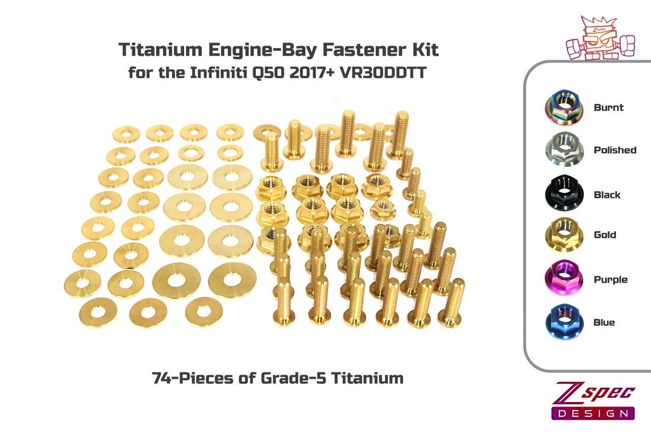 ZSPEC "Stage 2" Dress Up Bolts® Fastener Kit for Infiniti Q50/Q60 w/VR30DDTT, Titanium - ZSPEC Design LLC - Hardware Fasteners - Dress Up, Fastener Kit, infiniti, q50, q60, stage 2, titanium, vr30ddtt - zspecdesign.com