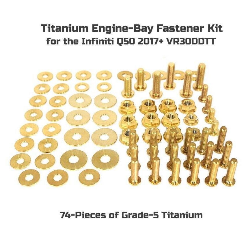 ZSPEC Dress-Up Fastener Kit for Infiniti Q50/Q60 w/VR30DDTT, Titanium Dress Up Bolts / Fasteners / Beauty Washers / Engine Bay Dress-Up Hardware 