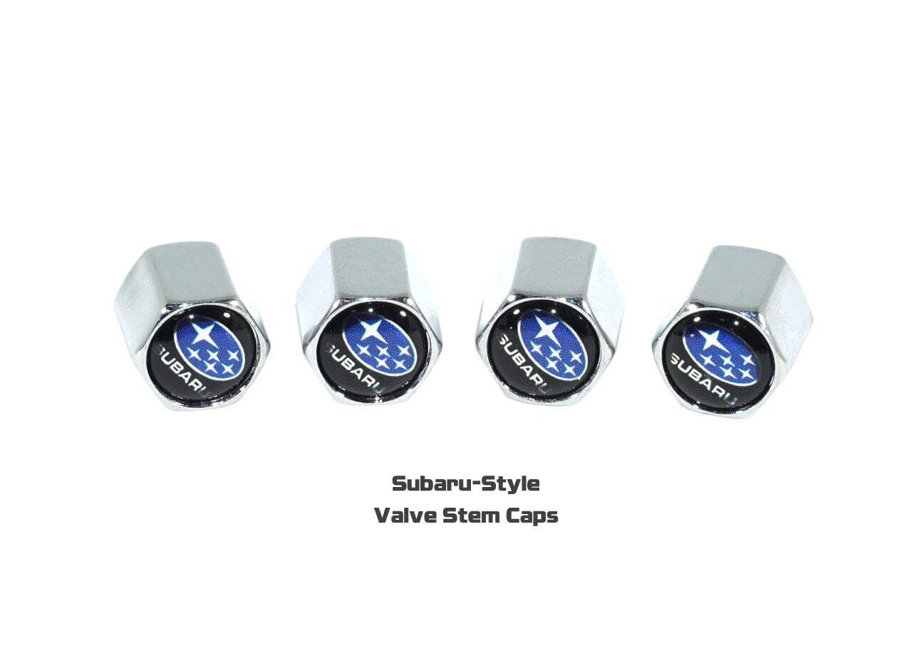 Chrome Valve Stem Tire Caps, Style: SUBARU - ZSPEC Design LLC - Hardware Fasteners - brz, cap, forester, legacy, outback, subaru, tire, wrx - zspecdesign.com