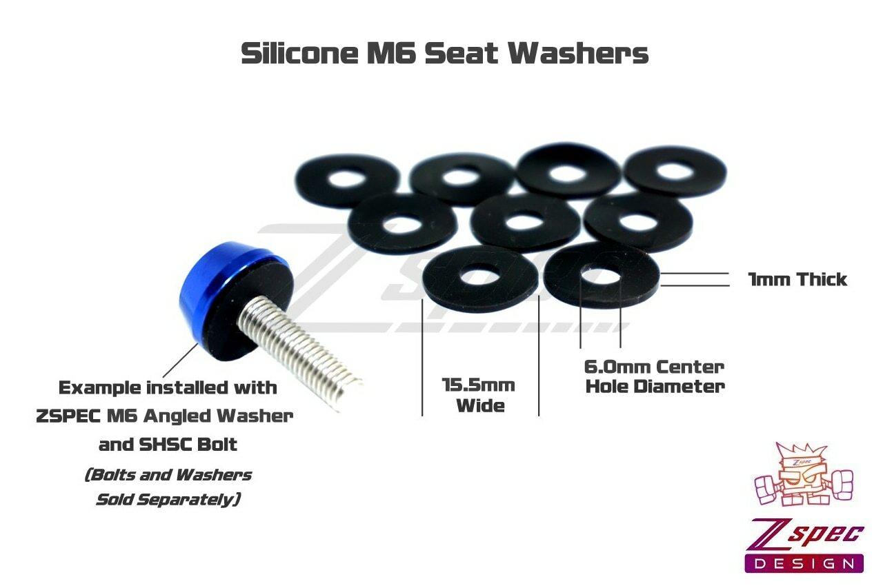 ZSPEC Seat Washers, Silicone-Rubber, fit our M6 Angled Finish Washers, 10-Pack - ZSPEC Design LLC - Hardware Fasteners - 10-pack, body hardware, m6, Silicone - zspecdesign.com