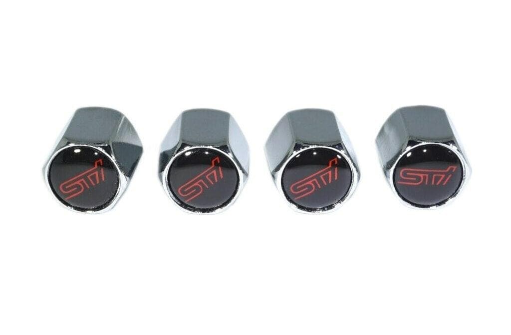 Chrome Valve Stem Tire Caps, Style: Subaru STI WRX - ZSPEC Design LLC - Hardware Fasteners - cap, sti, subaru, tire, wrx - zspecdesign.com