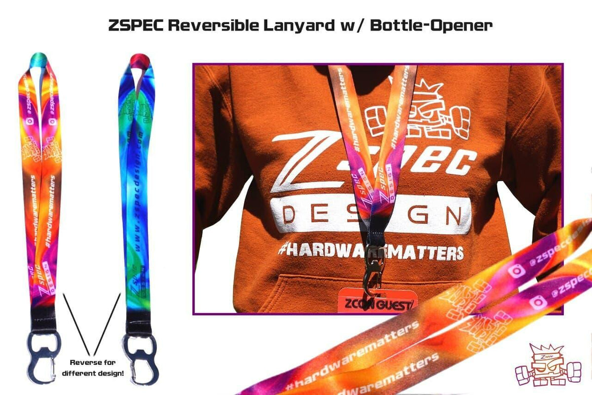 ZSPEC Design Lanyard w/ Bottle Opener, Reversible, Sold per Each  Merchandise Upgrade Performance Exterior Interior Cap Plug Dress Up Bolts Hardware Sweatshirt T-Shirt Hoodie Tie-Dye Bottle Opener