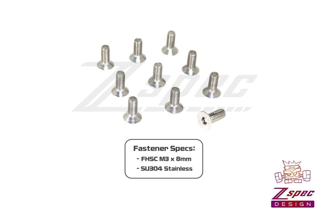 ZSPEC M3-0.5x8mm Fasteners, FHSC, Stainless SUS304, 10-Pack - ZSPEC Design LLC - Hardware Fasteners - 10-pack, Dress Up Bolt, FHSC, m3, Stainless - zspecdesign.com