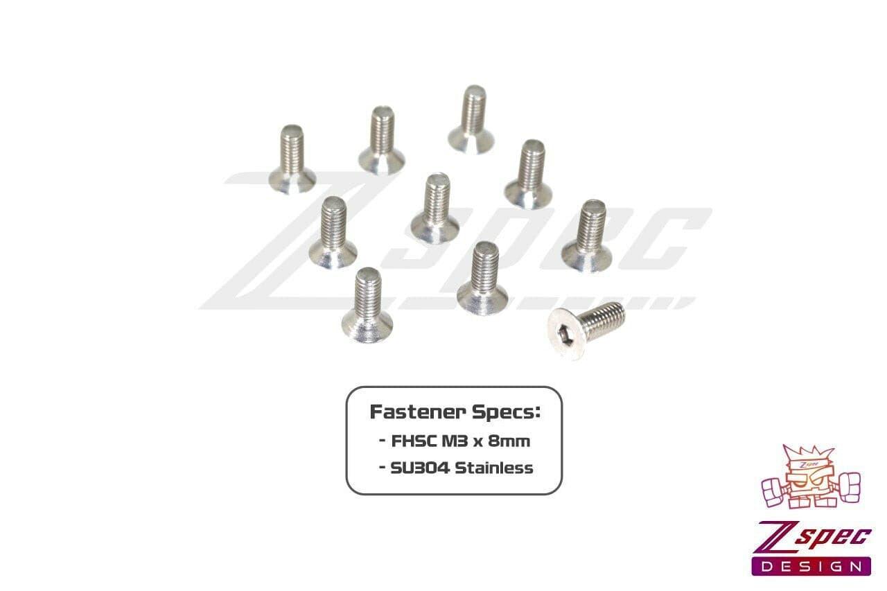 M3-0.5x8mm Fasteners, FHSC, Stainless SUS304, 10-Pack Dress Up Bolt Stainless Steel SUS304 Silver Socket Cap Head FHSC SHSC Hardware