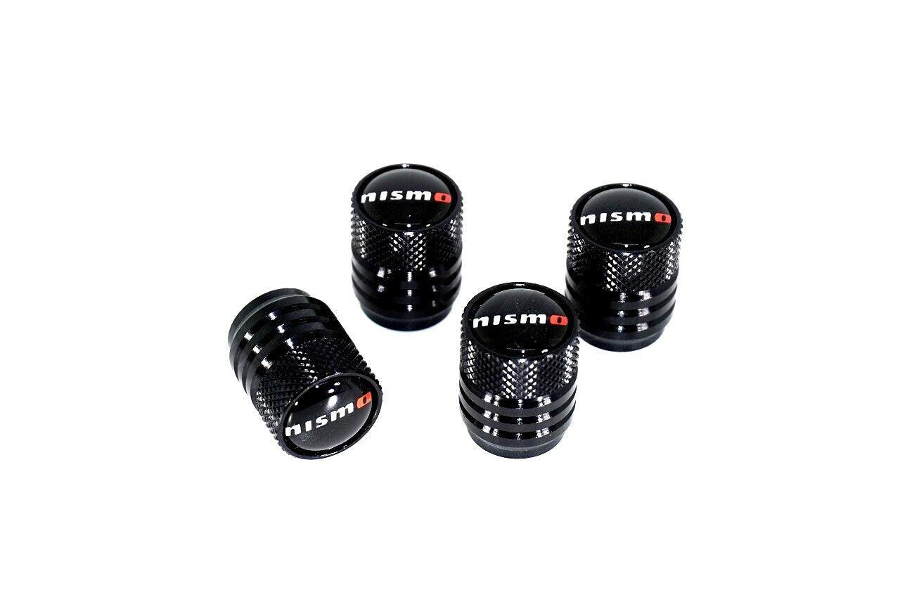 NISMO (Nissan) Tire Valve Stem Cap Set - Black - ZSPEC Design LLC - Hardware Fasteners - accessory, Nismo, Nissan, Tire - zspecdesign.com