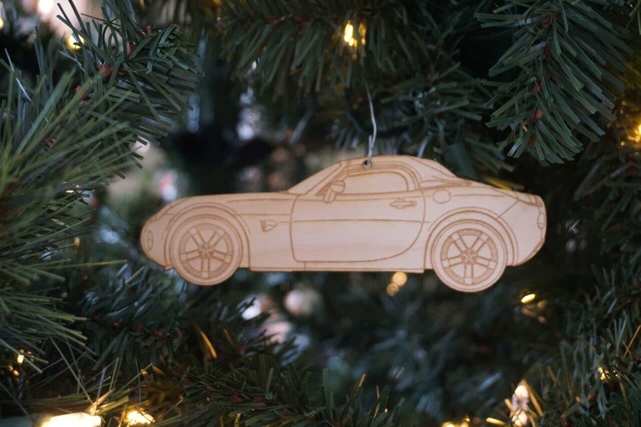 Laser-Engraved Birch Ornament, style: Pontiac Solstice/Saturn Sky Enthusiasts, ~5-inch Wide Holiday Man Cave Garage Art Men Man Woman Car Nut Enthusiast