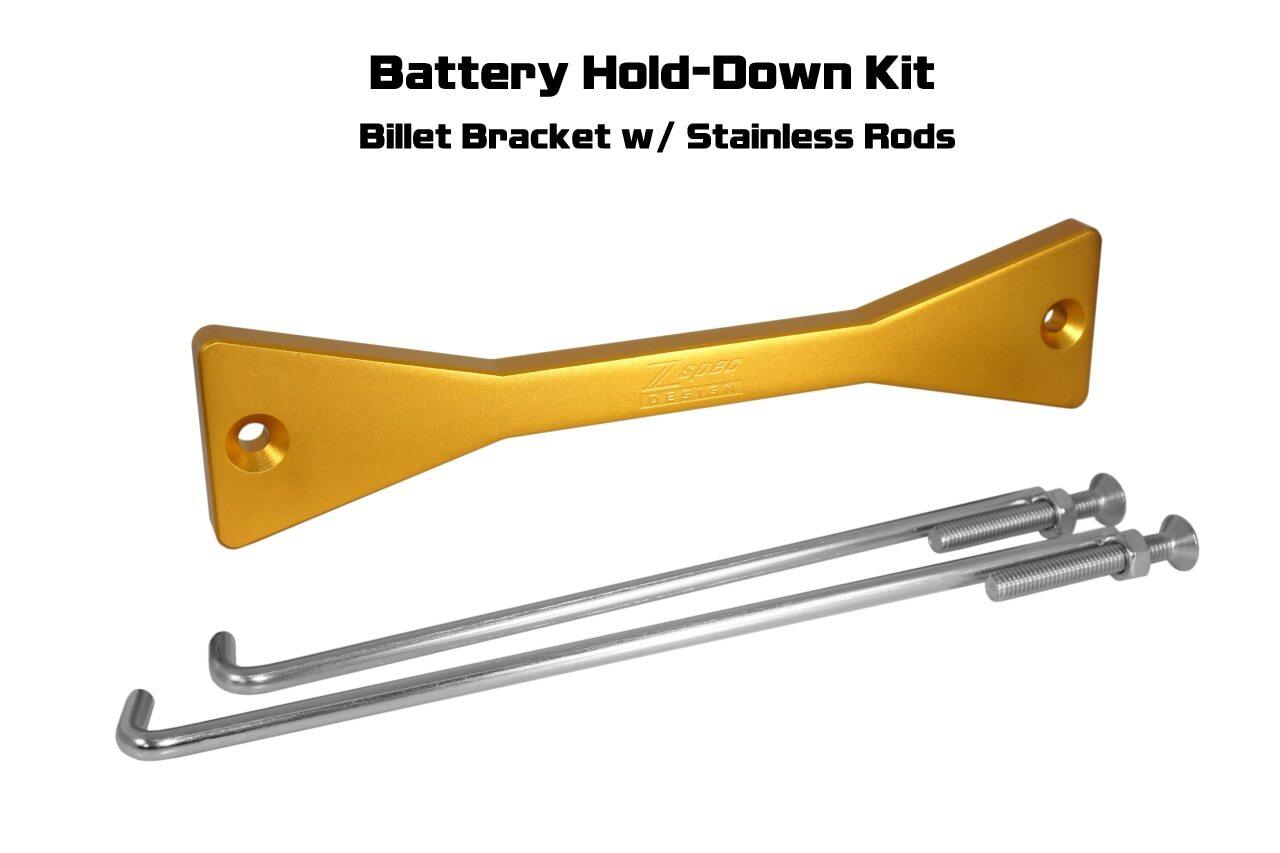 ZSPEC Battery Hold Down/Bracket, Billet Bracket w/ Stainless Hardware - ZSPEC Design LLC - Hardware Fasteners - accessory, battery, battery bracket, bracket, stainless - zspecdesign.com