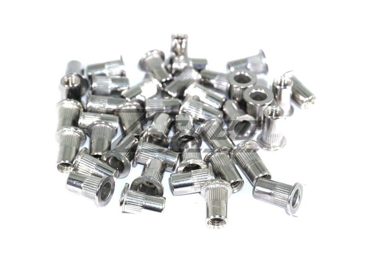 ZSPEC M6-1.0 Rivet Nuts, SUS304 Stainless Steel, 10-Pack - ZSPEC Design LLC - Hardware Fasteners - 10-pack, Body, body hardware, Dress Up Bolt, m6, Rivet Nut, Stainless - zspecdesign.com