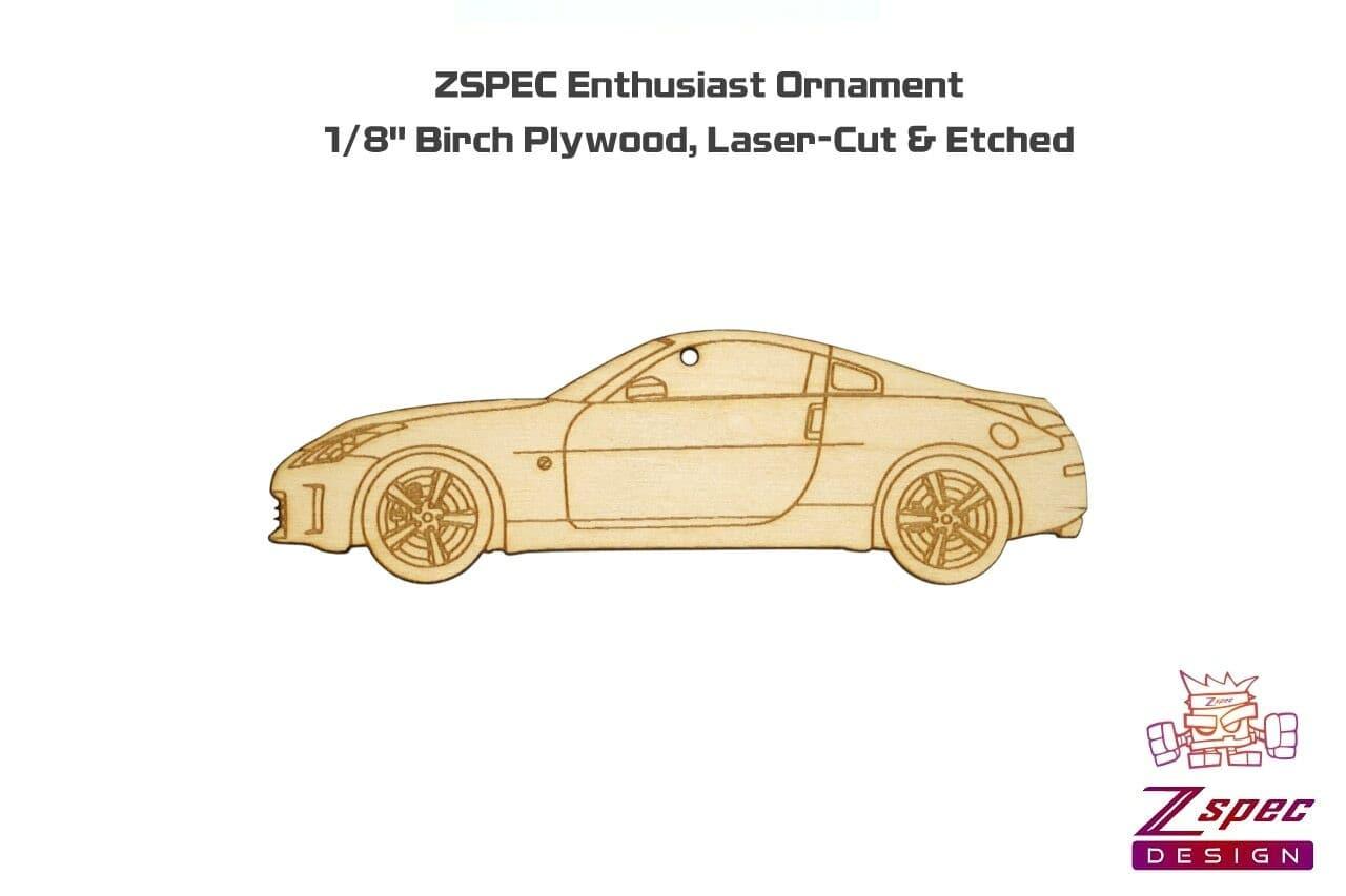 ZSPEC Laser-Engraved Wood Ornament, Style: Nissan 350z Z33, Birch - ZSPEC Design LLC - Holiday Ornaments - 350z, holiday, nissan, ornament, z33 - zspecdesign.com