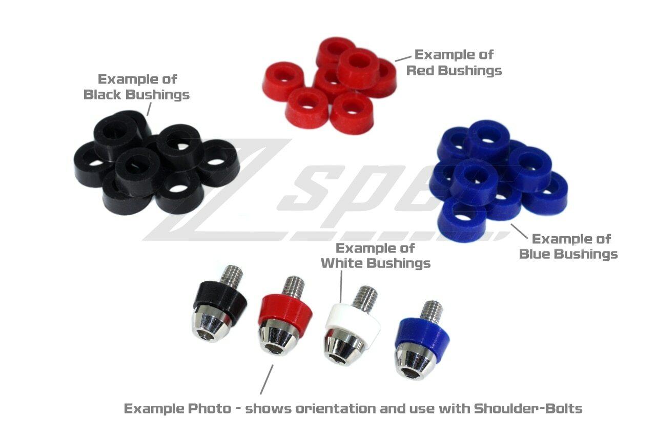 ZSPEC Timing Cover Bushing Kit for Nissan 300zx Z32 Timing Shoulder-Bolts, 21 Bushings Stainless Dress Up Bolts Fasteners Washers Red Blue Purple Gold Burned Black Engine Bay Dress Up Performance Silicone Rubber