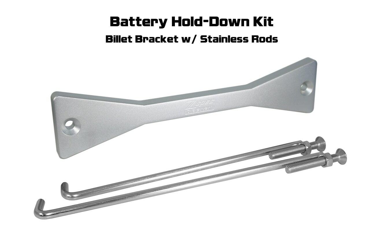 ZSPEC Battery Hold Down/Bracket, Billet Bracket w/ Stainless Hardware - ZSPEC Design LLC - Hardware Fasteners - accessory, battery, battery bracket, bracket, stainless - zspecdesign.com