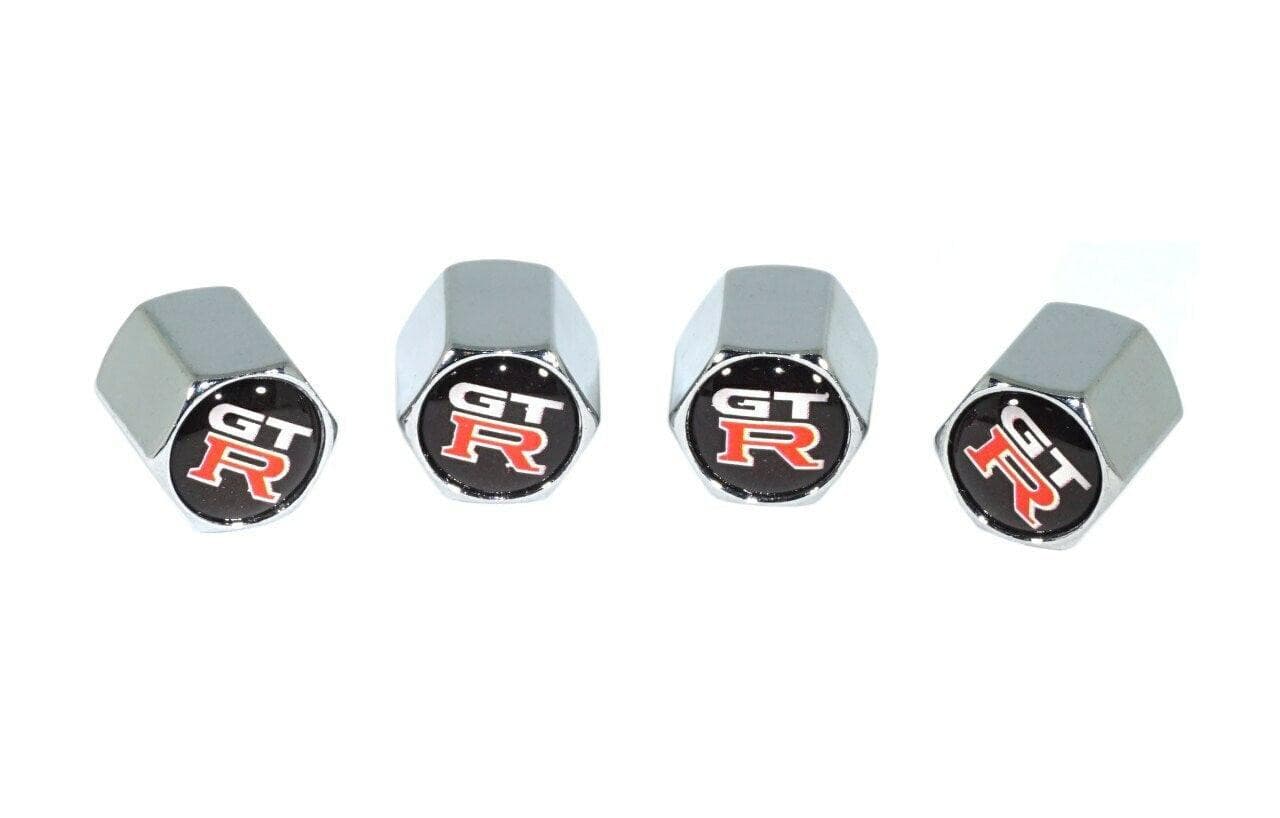 Chrome Valve Stem Tire Caps, Style: Nissan GTR/GT-R - ZSPEC Design LLC - Hardware Fasteners - cap, GT, GT-R, GTR, Nissan, tire - zspecdesign.com