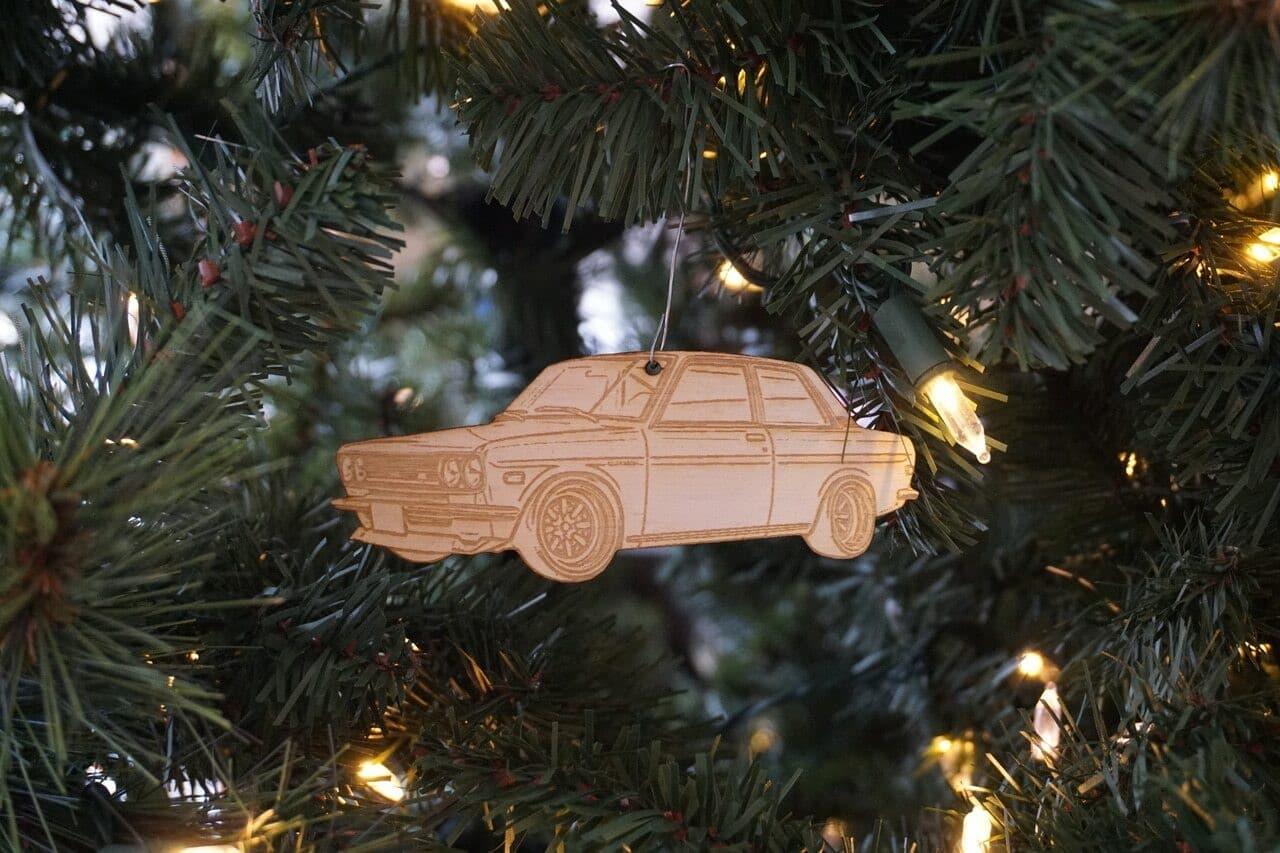 ZSPEC Laser-Engraved Birch Ornament, Style: Datsun 510, ~5-inch Wide - ZSPEC Design LLC - Holiday Ornaments - 510, datsun, holiday, lifestyle, ornament - zspecdesign.com