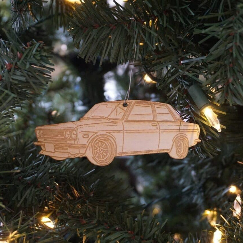 ZSPEC Laser-Engraved Birch Ornament, Style: Datsun 510, ~5-inch Wide - ZSPEC Design LLC - Holiday Ornaments - 510, datsun, holiday, lifestyle, ornament - zspecdesign.com