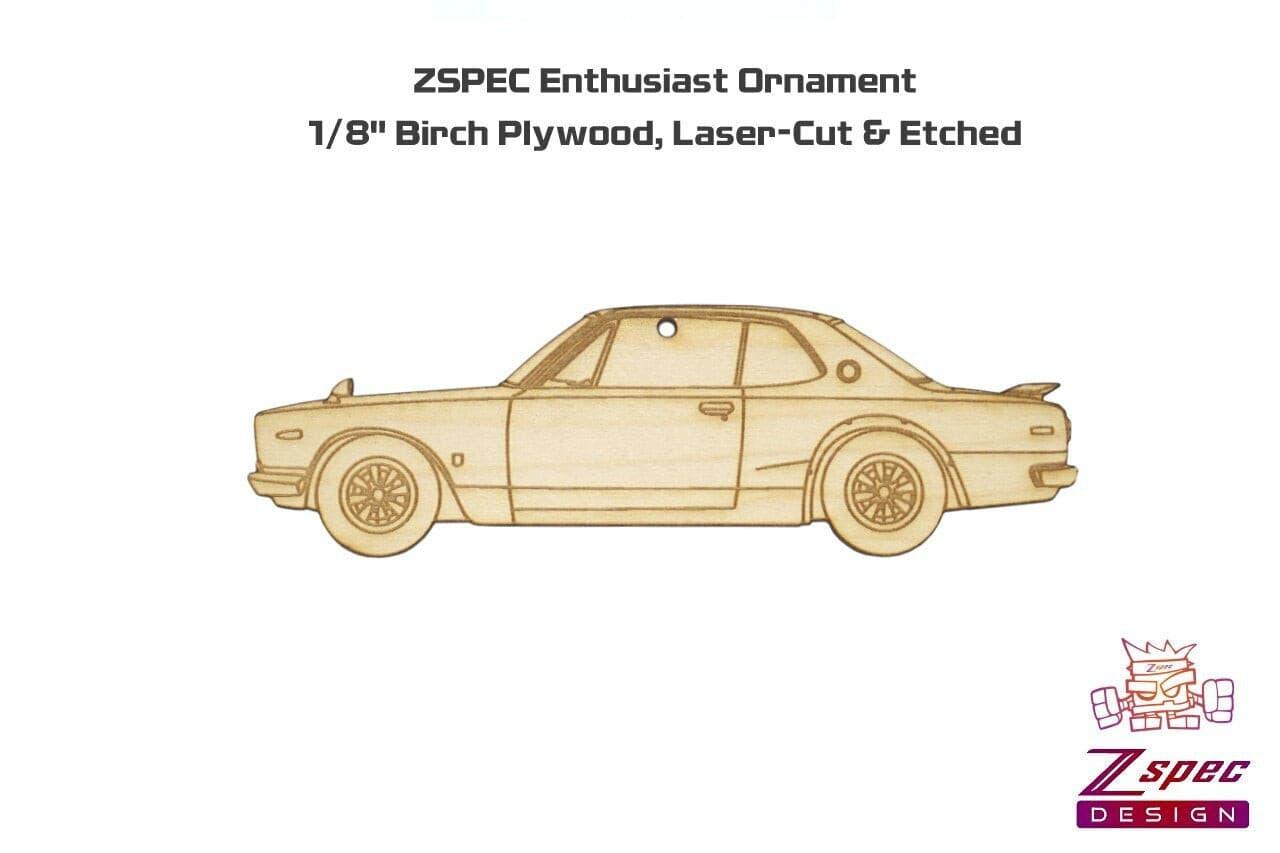 ZSPEC Laser-Engraved Wood Ornament, Style: Nissan KPGC10 GTR Hakosuka, Birch - ZSPEC Design LLC - Holiday Ornaments - gtr, hakosuka, holiday, KPGC10, nismo, nissan, ornament - zspecdesign.com