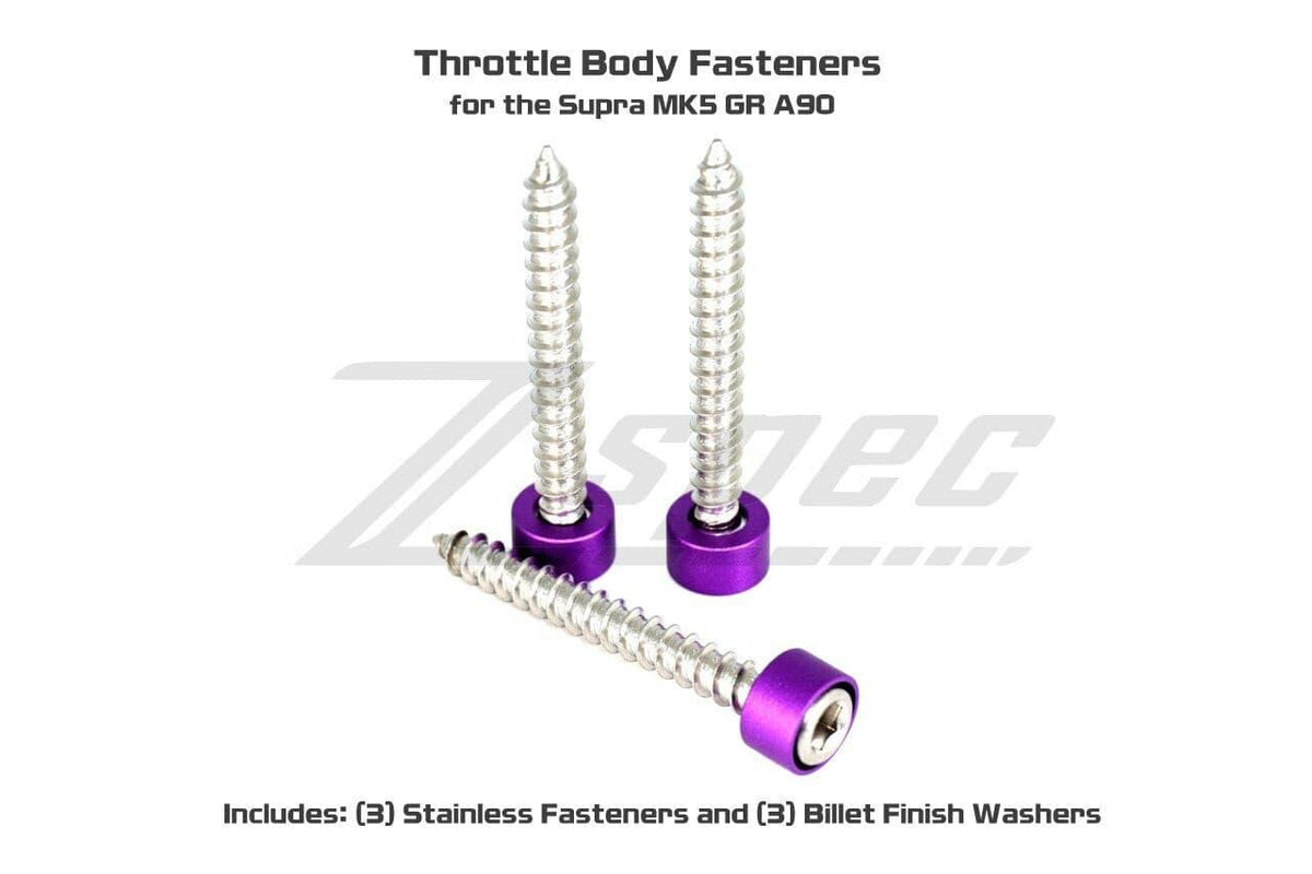 Throttle Body Fasteners for '20+ Toyota Supra MKV GR A90, Stainless/Billet Dress Up Bolts Fasteners Hardware Black Red Blue Purple Silver Gold Neochrome Gunmetal
