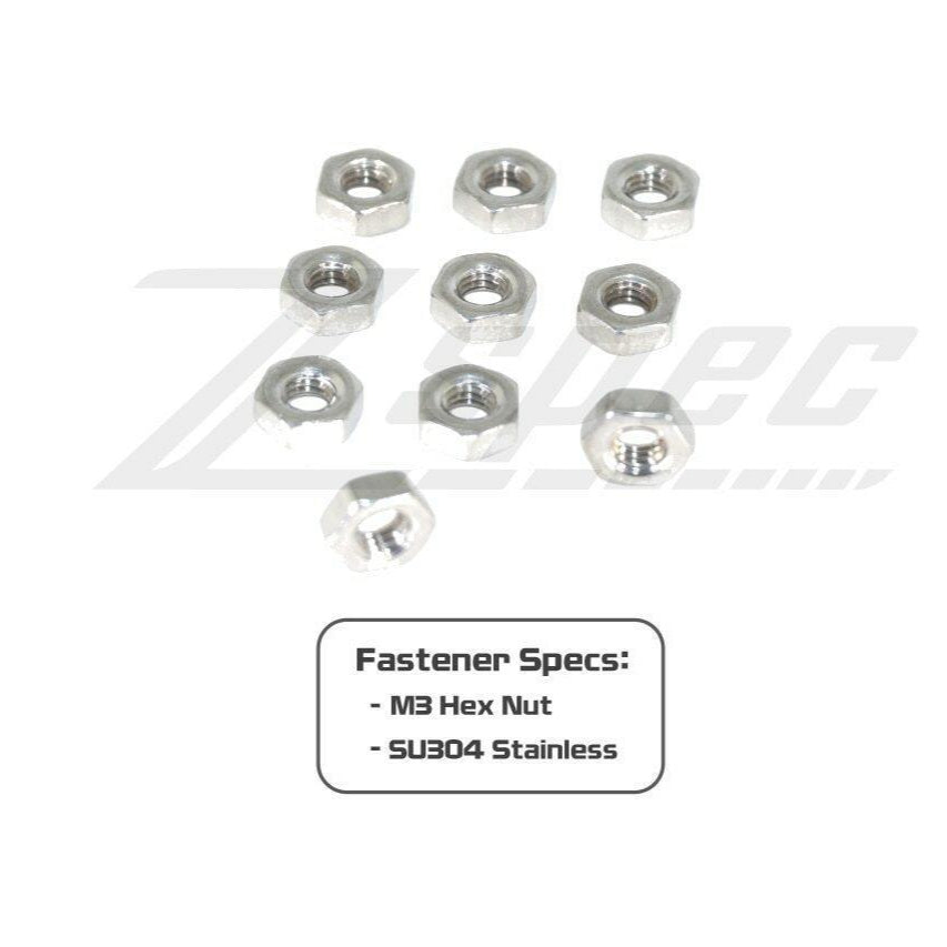 ZSPEC M3-0.5 Hex Nuts, Stainless SUS304, 10-Pack - ZSPEC Design LLC - Hardware Fasteners - 10-pack, Fastener, hex, nut, stainless - zspecdesign.com