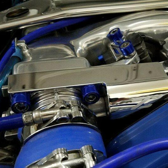ZSPEC Polished w/Z Throttle Spring Covers for '90-'93 Nissan Z32 300zx Early Plenum, Stainless - ZSPEC Design LLC - Hardware Fasteners - 300zx, nissan, throttle, z32 - zspecdesign.com