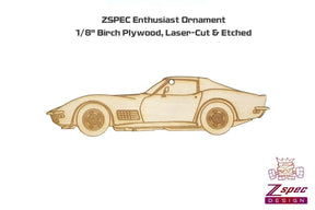 Laser-Engraved Wood Ornament, style: Corvette C3, Birch Holiday Man Cave Garage Art Men Man Woman Car Nut Enthusiast