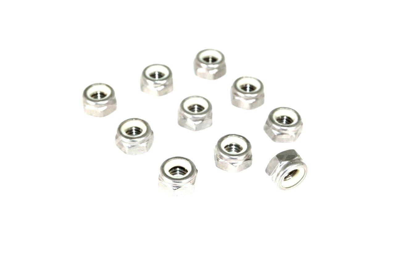 ZSPEC M6-1.0 Nylon Lock Nuts, Stainless SUS304, 10-Pack - ZSPEC Design LLC - Hardware Fasteners - 10-pack, m6, nylon, stainless - zspecdesign.com