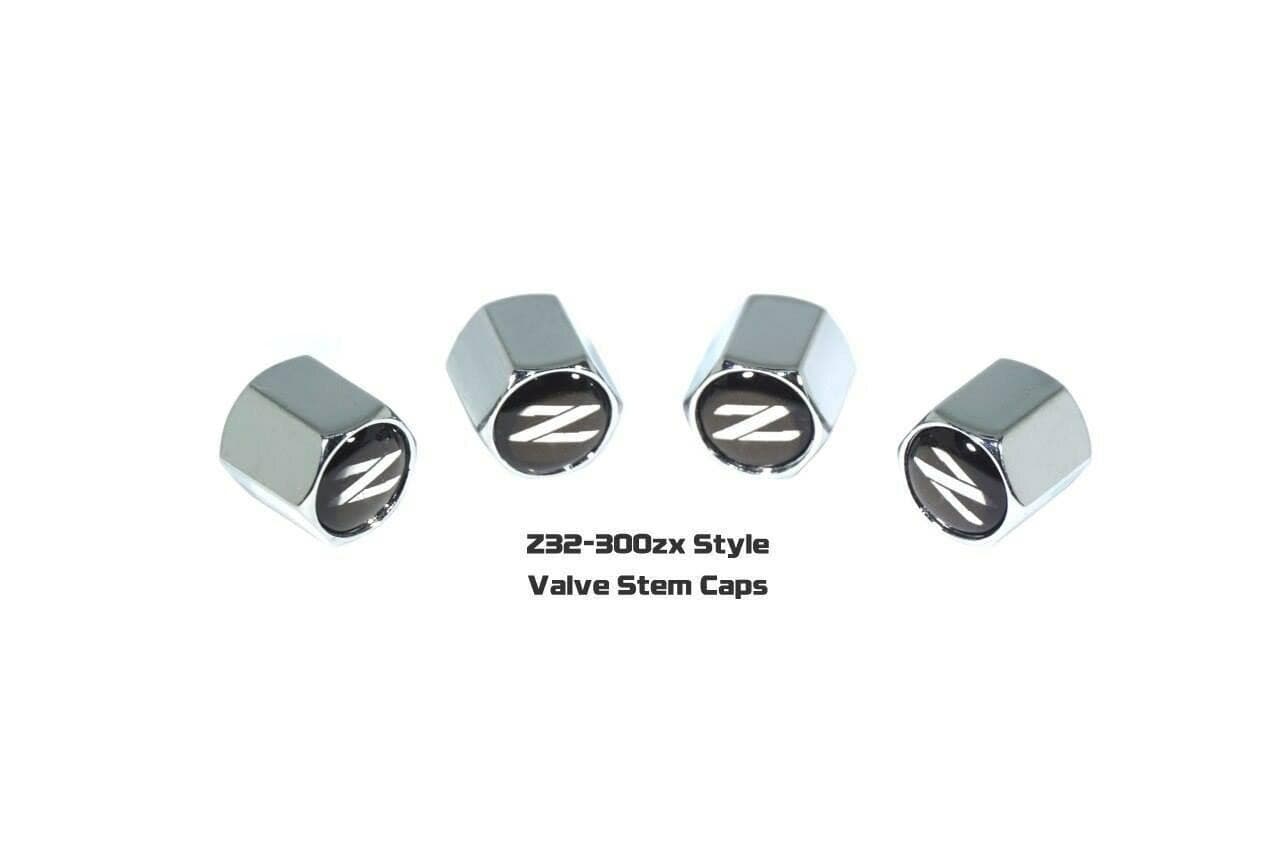 Chrome Valve Stem Tire Caps, Style: Nissan 300zx Z32 - ZSPEC Design LLC - Hardware Fasteners - 300zx, cap, nissan, tire, z32 - zspecdesign.com