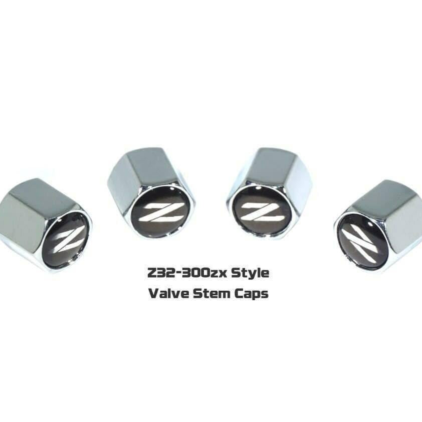Chrome Valve Stem Tire Caps, Style: Nissan 300zx Z32 - ZSPEC Design LLC - Hardware Fasteners - 300zx, cap, nissan, tire, z32 - zspecdesign.com