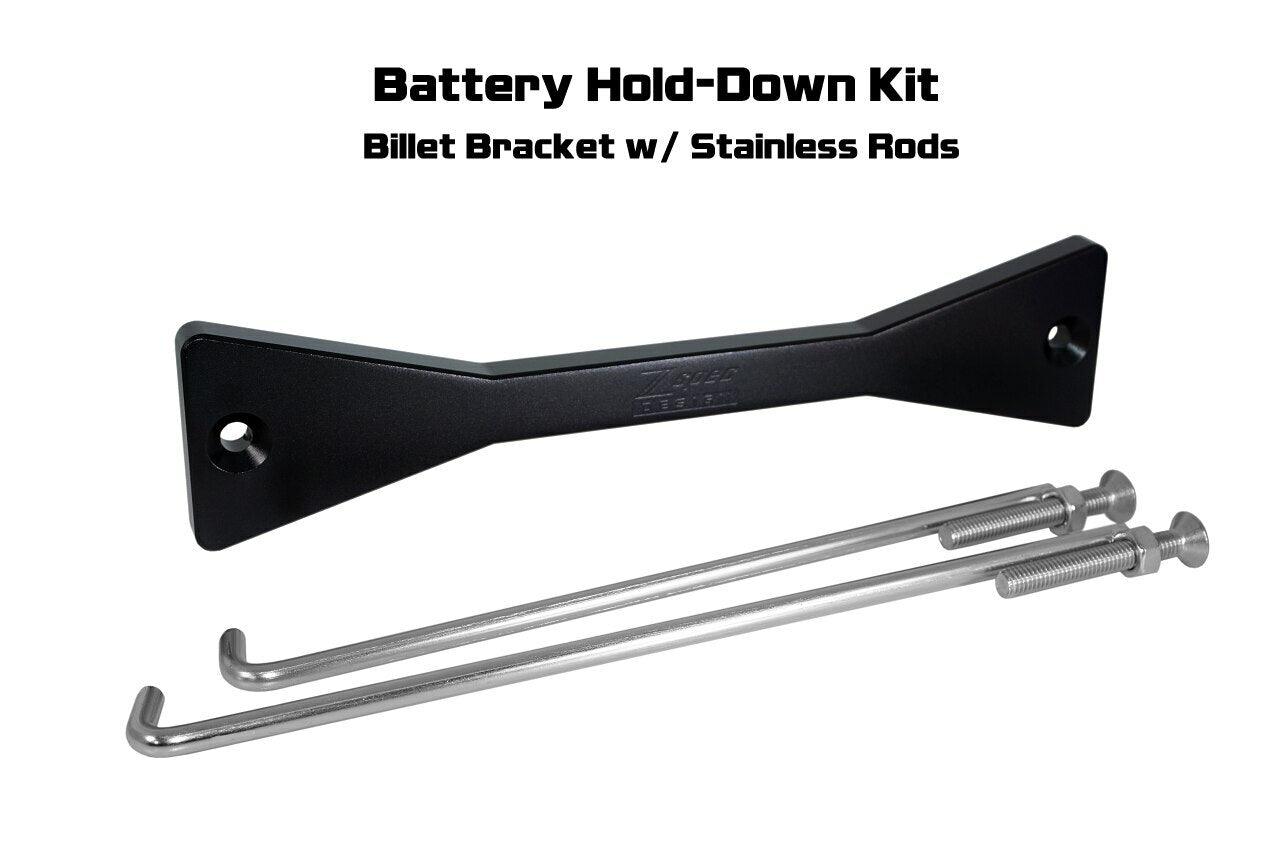 ZSPEC Battery Hold Down/Bracket, Billet Bracket w/ Stainless Hardware - ZSPEC Design LLC - Hardware Fasteners - accessory, battery, battery bracket, bracket, stainless - zspecdesign.com