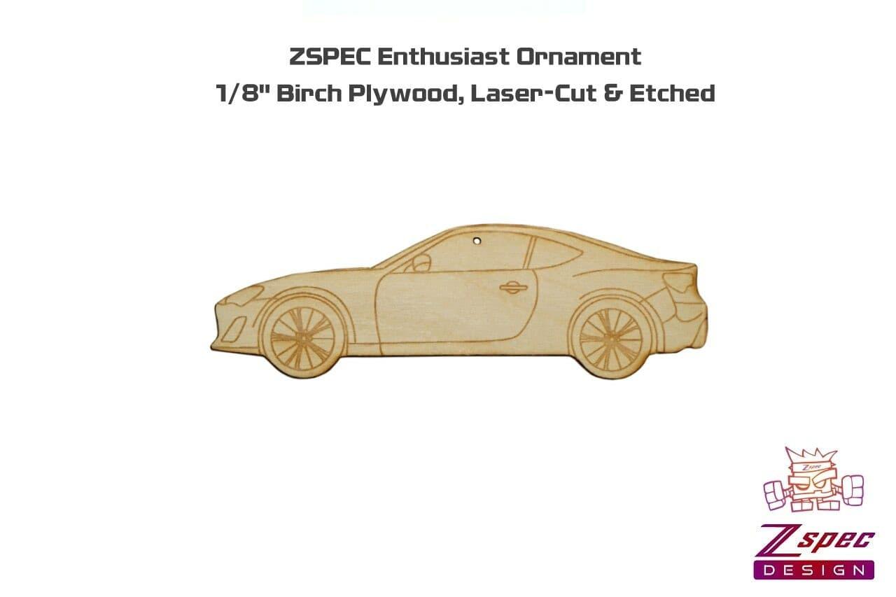 ZSPEC Laser-Engraved Wood Ornament, Style: Subaru BRZ/Scion FRS, ~5" - ZSPEC Design LLC - Holiday Ornaments - BRZ, FRS, holiday, ornament, Scion, Subaru - zspecdesign.com