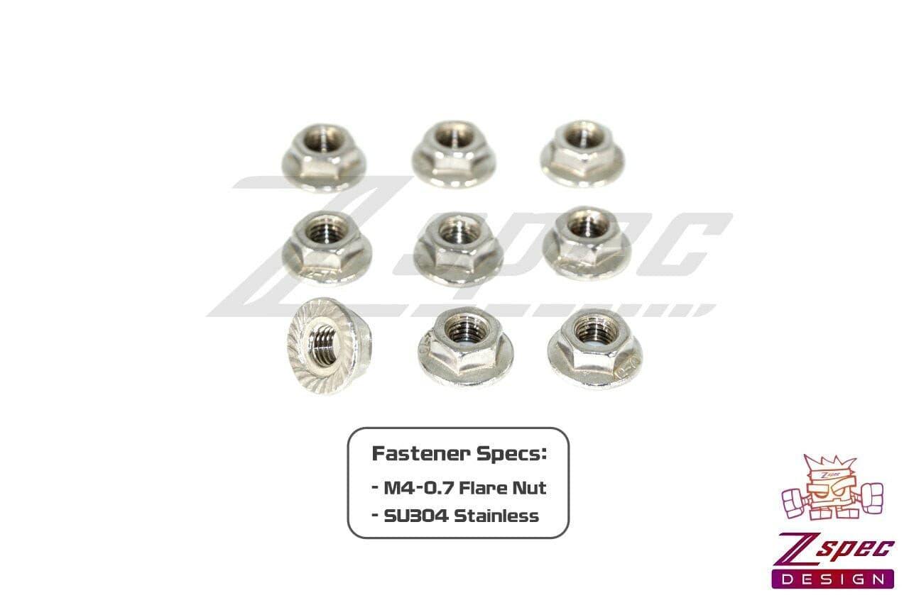 ZSPEC M4 Metric Flare Nuts, SUS304 Stainless Steel, 10-Pack - ZSPEC Design LLC - Hardware Fasteners - 10-pack, flare, m4, stainless - zspecdesign.com