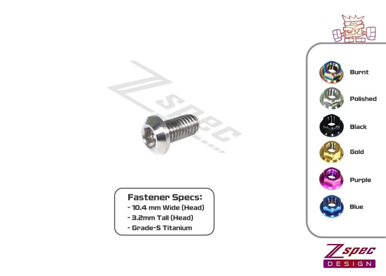 ZSPEC M6-1.0x12mm Dress Up Bolt® Fastener, Angled Head, Titanium Grade-5, Per Each - ZSPEC Design LLC - Hardware Fasteners - angled head, Dress Up Bolt, m6, per each, titanium - zspecdesign.com