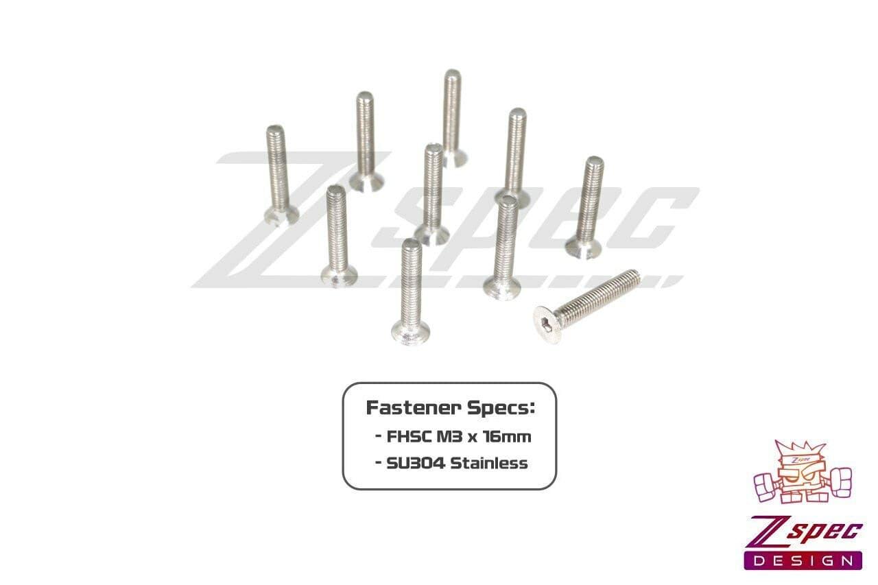 ZSPEC M3-0.5x16mm Fasteners, FHSC, Stainless SUS304, 10-Pack - ZSPEC Design LLC - Hardware Fasteners - 10-pack, Dress Up Bolt, FHSC, m3, Stainless - zspecdesign.com