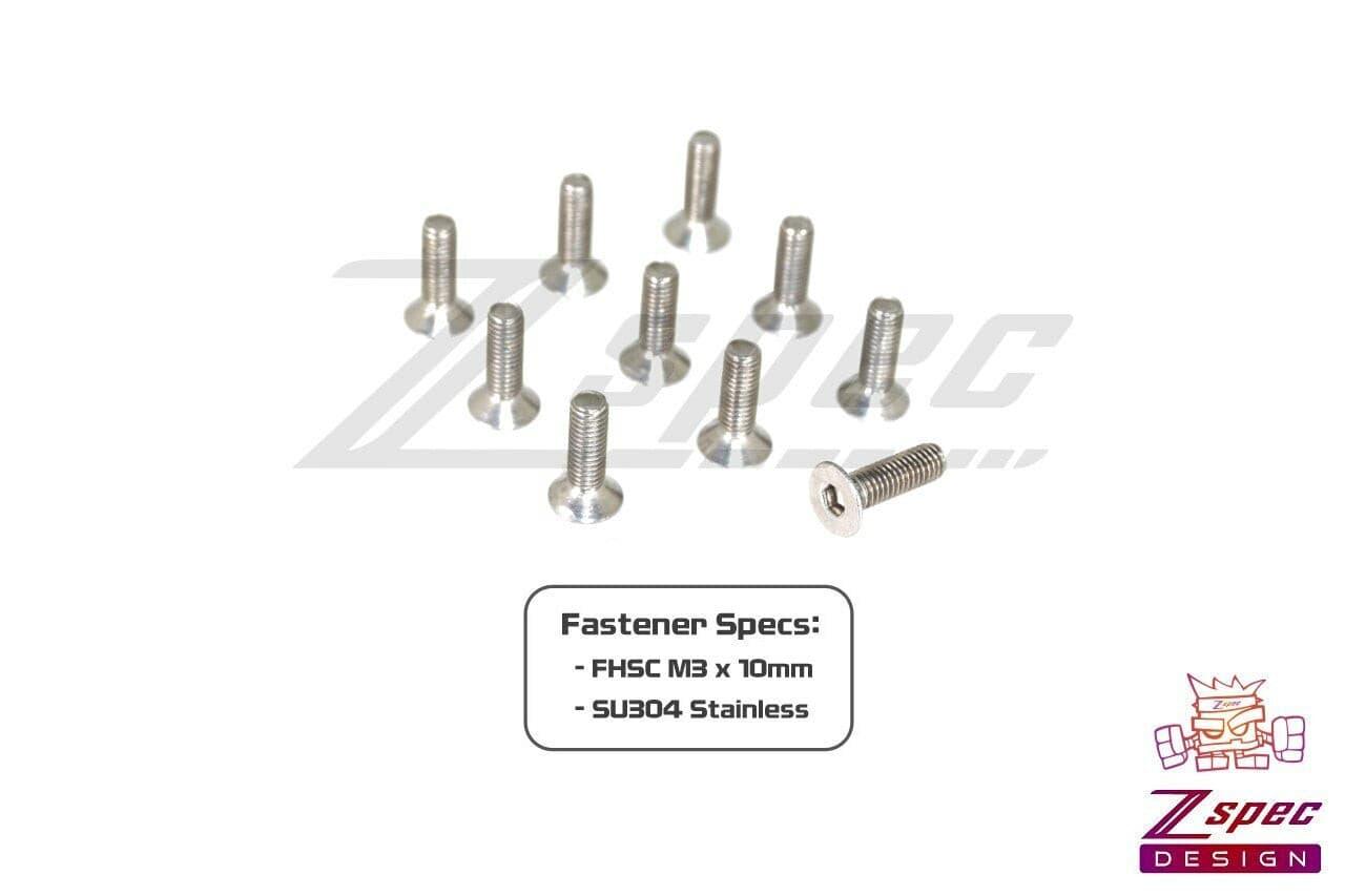 ZSPEC M3-0.5x10mm Fasteners, FHSC, Stainless SUS304, 10-Pack - ZSPEC Design LLC - Hardware Fasteners - 10-pack, Dress Up Bolt, Fastener, FHSC, M3, Stainless - zspecdesign.com