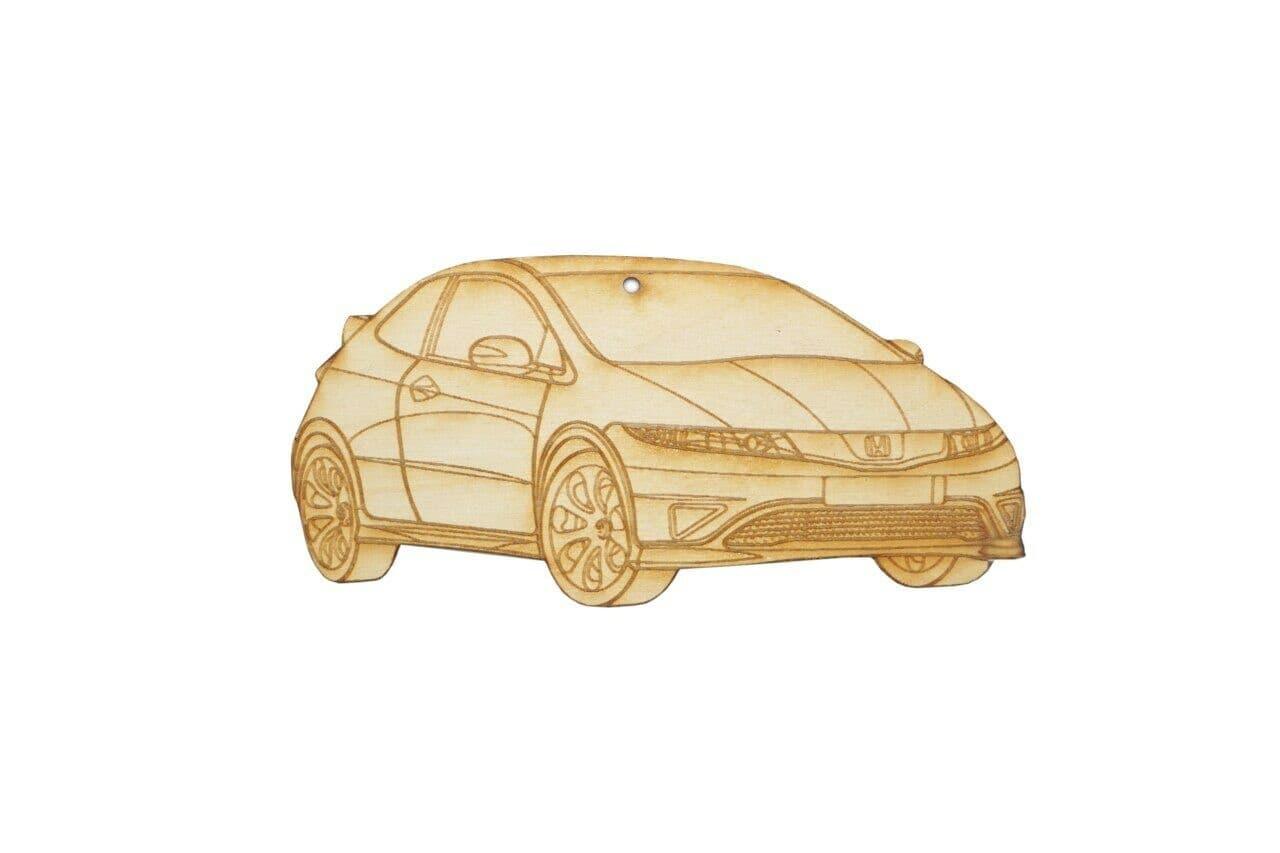 Laser-Engraved Wood Ornament, style: Honda Civic, ~5-inch Wide Holiday Man Cave Garage Art Men Man Woman Car Nut Enthusiast