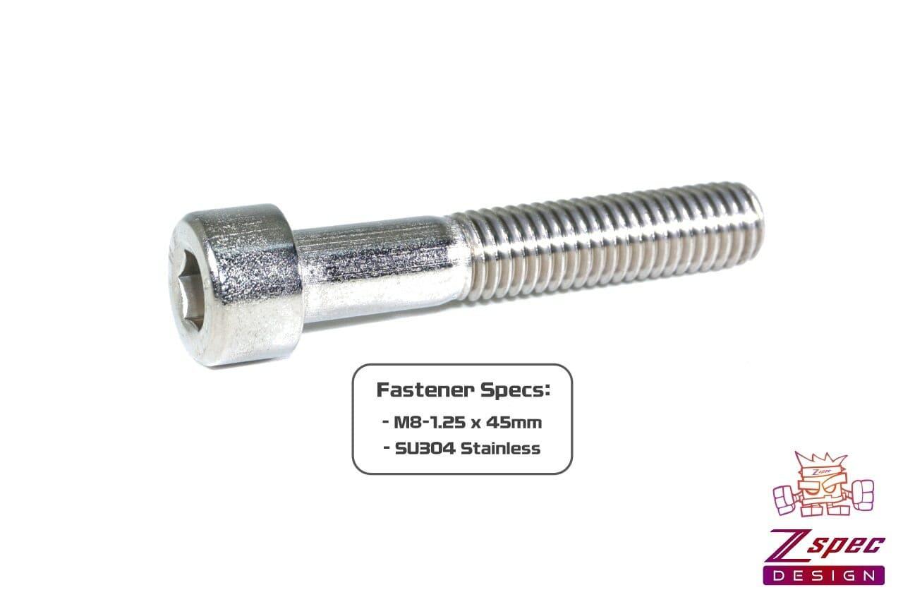 ZSPEC M8-1.25x45mm Socket-Cap SHSC Fasteners, Stainless, 10-Pack - ZSPEC Design LLC - Hardware Fasteners - 10-pack, m8, shsc, stainless - zspecdesign.com