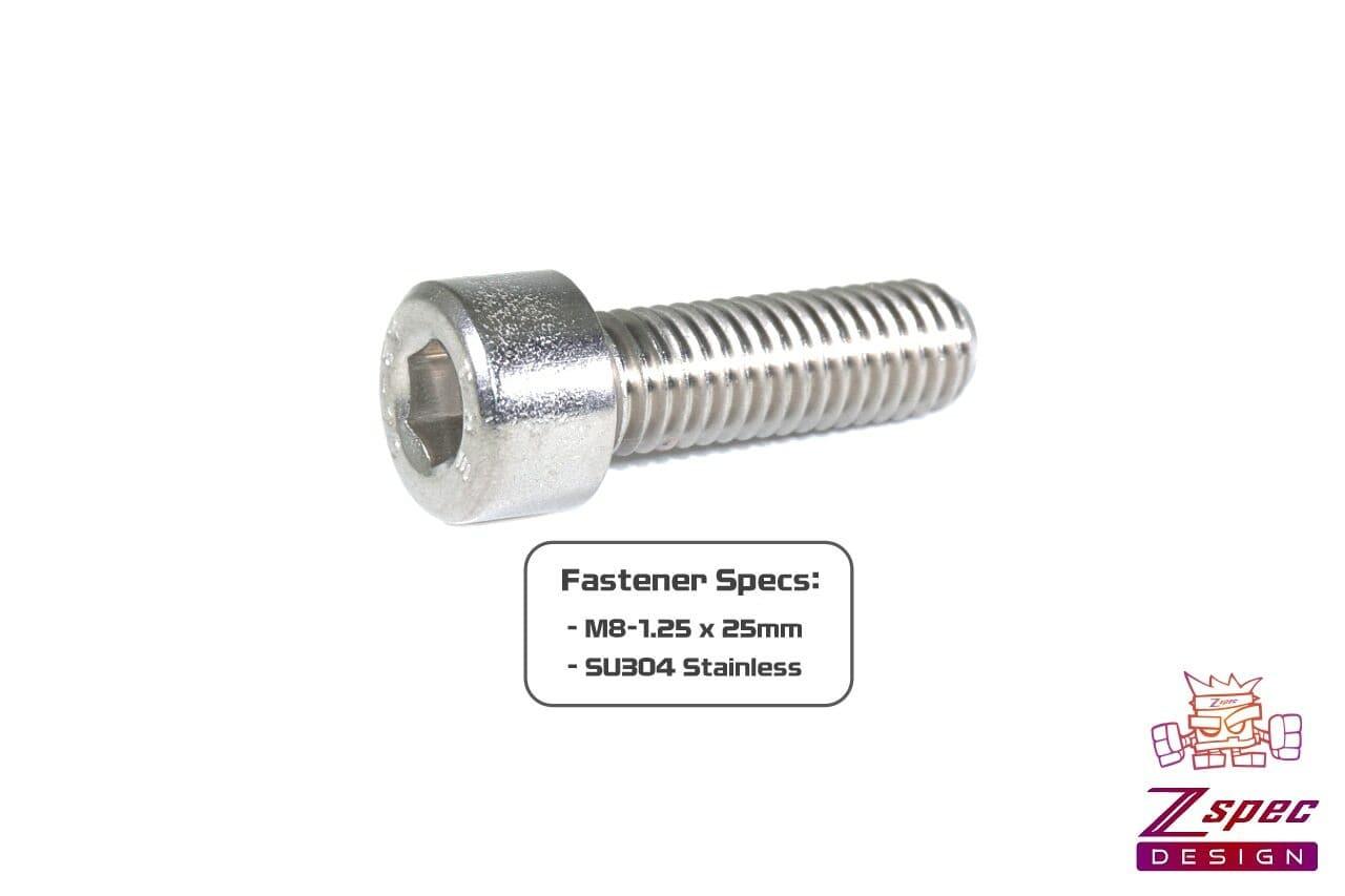 ZSPEC M8-1.25x25mm Socket-Cap SHSC Fasteners, SUS304 Stainless, 10-Pack - ZSPEC Design LLC - Hardware Fasteners - 10-pack, m8, shsc, stainless - zspecdesign.com