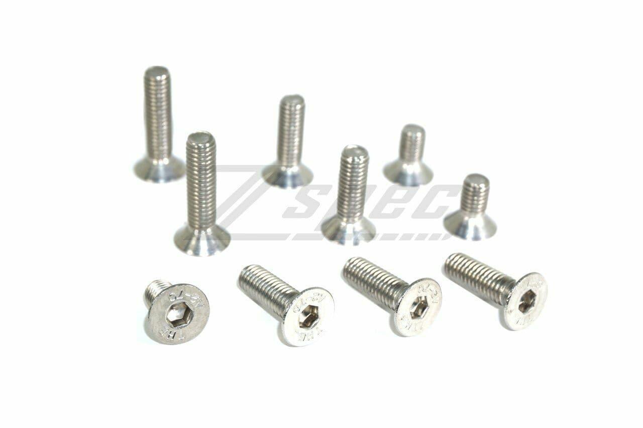 M6-1.0x25mm Flat-Head FHSC Fasteners, Stainless, 10-Pack SUS304 Steel Dress Up Bolts Hardware 