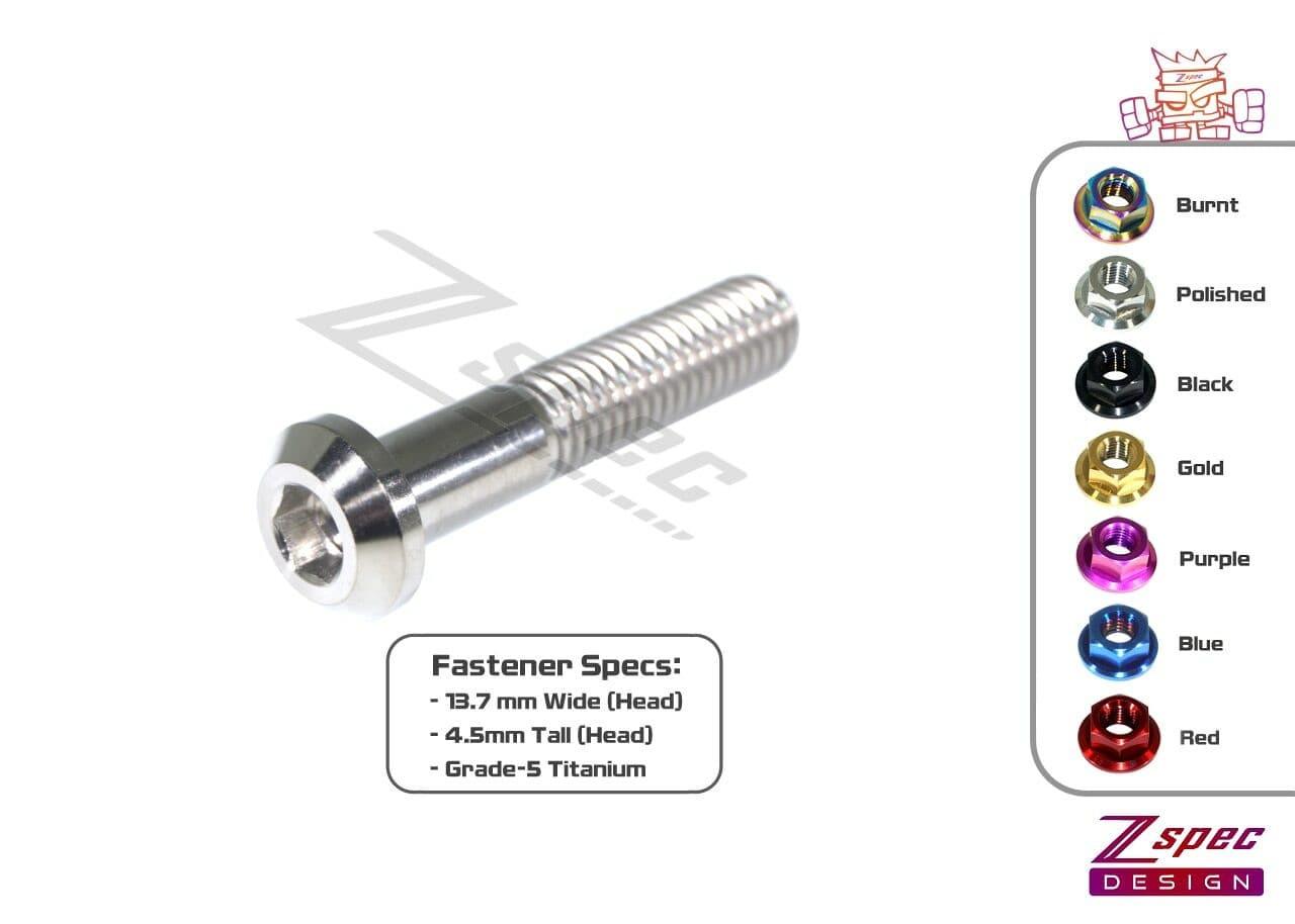 ZSPEC M8-1.25x40mm Dress Up Bolt® Fastener, Angled Head, Titanium Grade-5, Per Each - ZSPEC Design LLC - Hardware Fasteners - angled head, Dress Up Bolt, m8, per each, titanium - zspecdesign.com