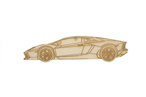 Laser-Engraved Wood Ornament, style: Lamborghini Aventador, Birch Holiday Man Cave Garage Art Men Man Woman Car Nut Enthusiast