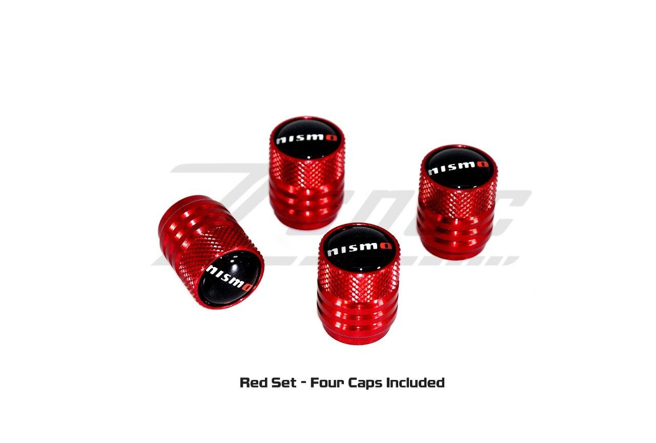 NISMO (Nissan) Tire Valve Stem Cap Set - Red - ZSPEC Design LLC - Hardware Fasteners - accessory, Nismo, Nissan, Tire - zspecdesign.com