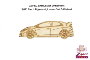 Laser-Engraved Wood Ornament, style: Honda Civic FK2 Type R, Birch Holiday Man Cave Garage Art Men Man Woman Car Nut Enthusiast