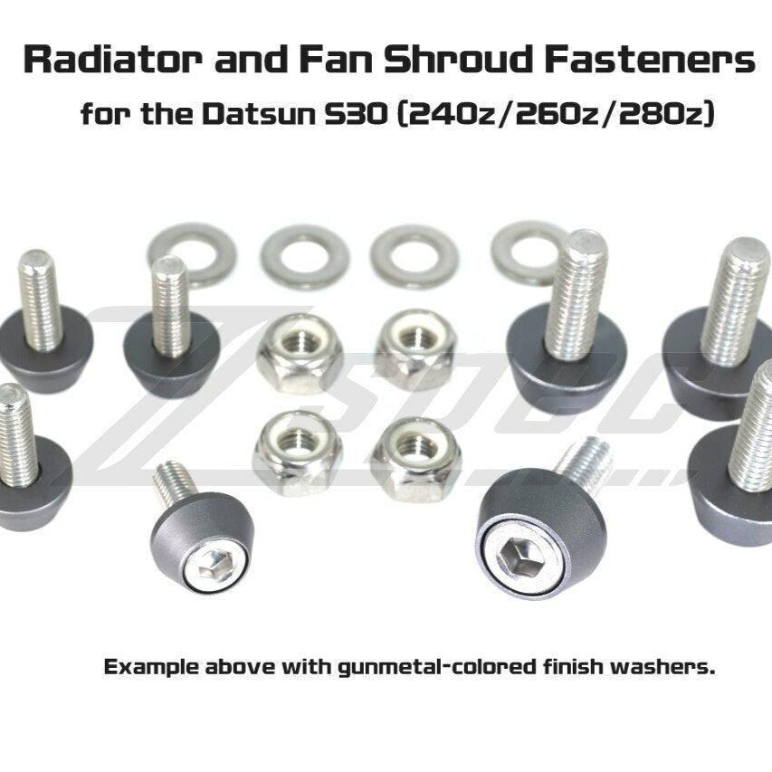 ZSPEC Radiator & Shroud Fastener Kit for Datsun S30 240z/260z/280z, Stainless & Billet - ZSPEC Design LLC - Hardware Fasteners - 240z, 260z, 280z, datsun, Fastener Kit, radiator, s30, Washer Color - zspecdesign.com
