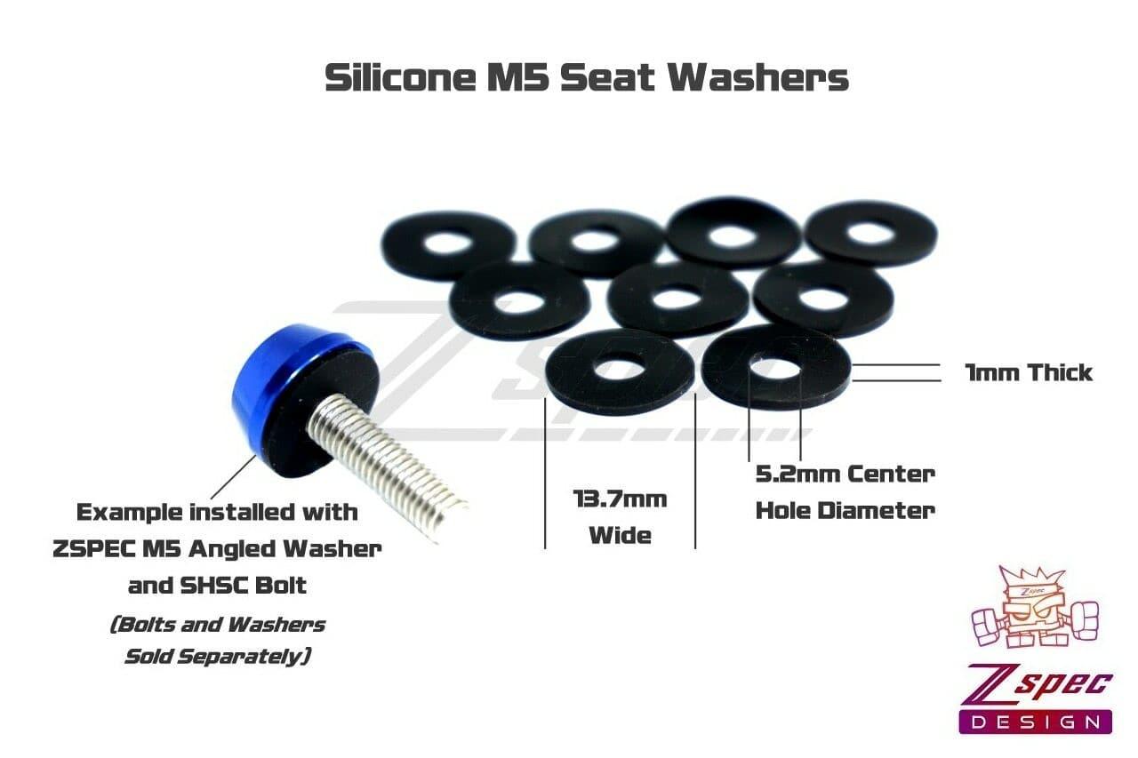 ZSPEC M5 Silicone Fender / Seat Washers, Sold in 10-Packs - ZSPEC Design LLC - Hardware Fasteners - 10-pack, body hardware, fender, m5, Silicone - zspecdesign.com