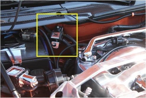 ZSPEC Battery Cable Bracket for '90-99 Nissan 300zx Z32, Stainless Steel, Silver Finish - ZSPEC Design LLC - Hardware Fasteners - 300zx, accessory, battery, bracket, nissan, z32 - zspecdesign.com