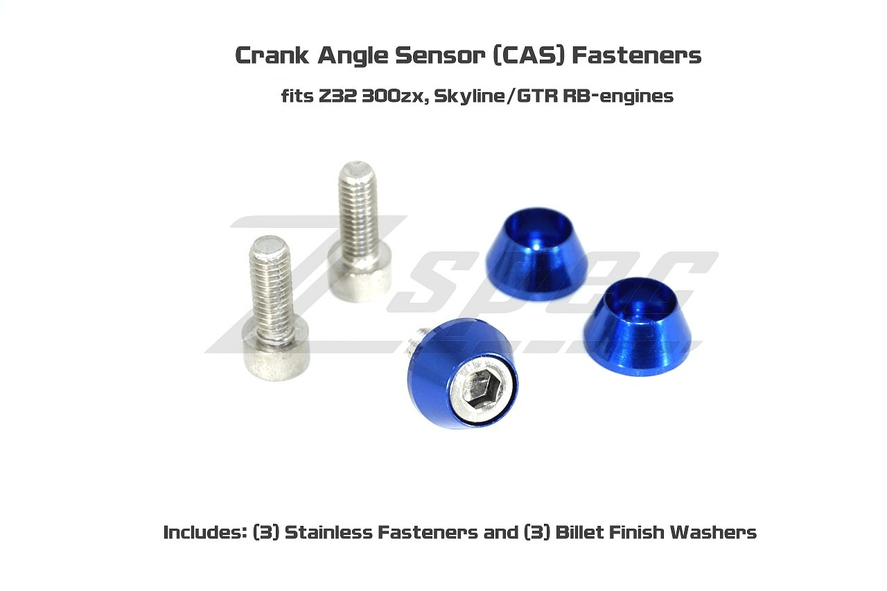 ZSPEC Crank Angle Sensor Bolts for Nissan Z32 300zx & Skyline GT-R, Stainless-Billet - ZSPEC Design LLC - Hardware Fasteners - 300zx, gtr, nissan, rb, skyline, Washer Color, z32 - zspecdesign.com